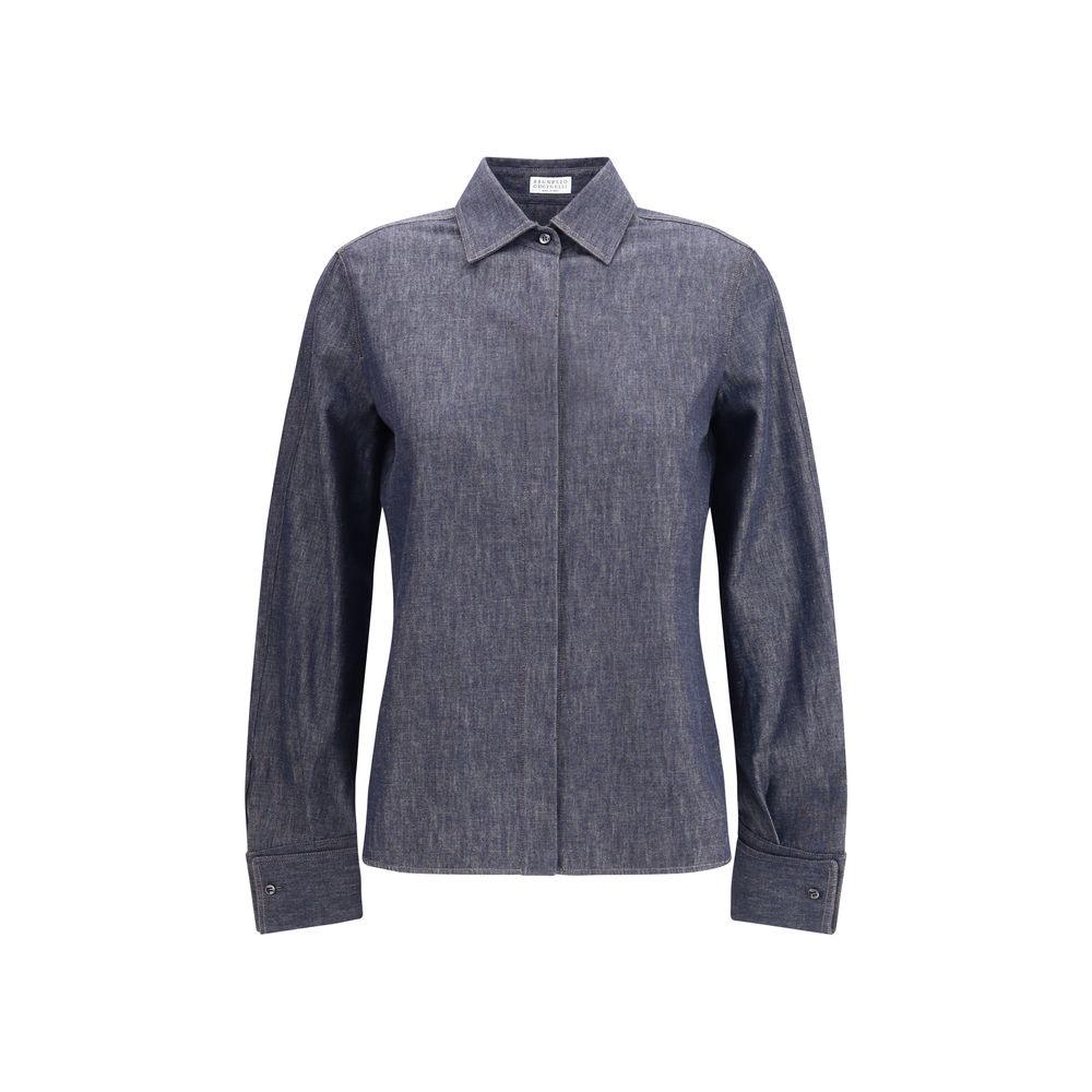 Chemise Brunello Cucinelli denim  bleue