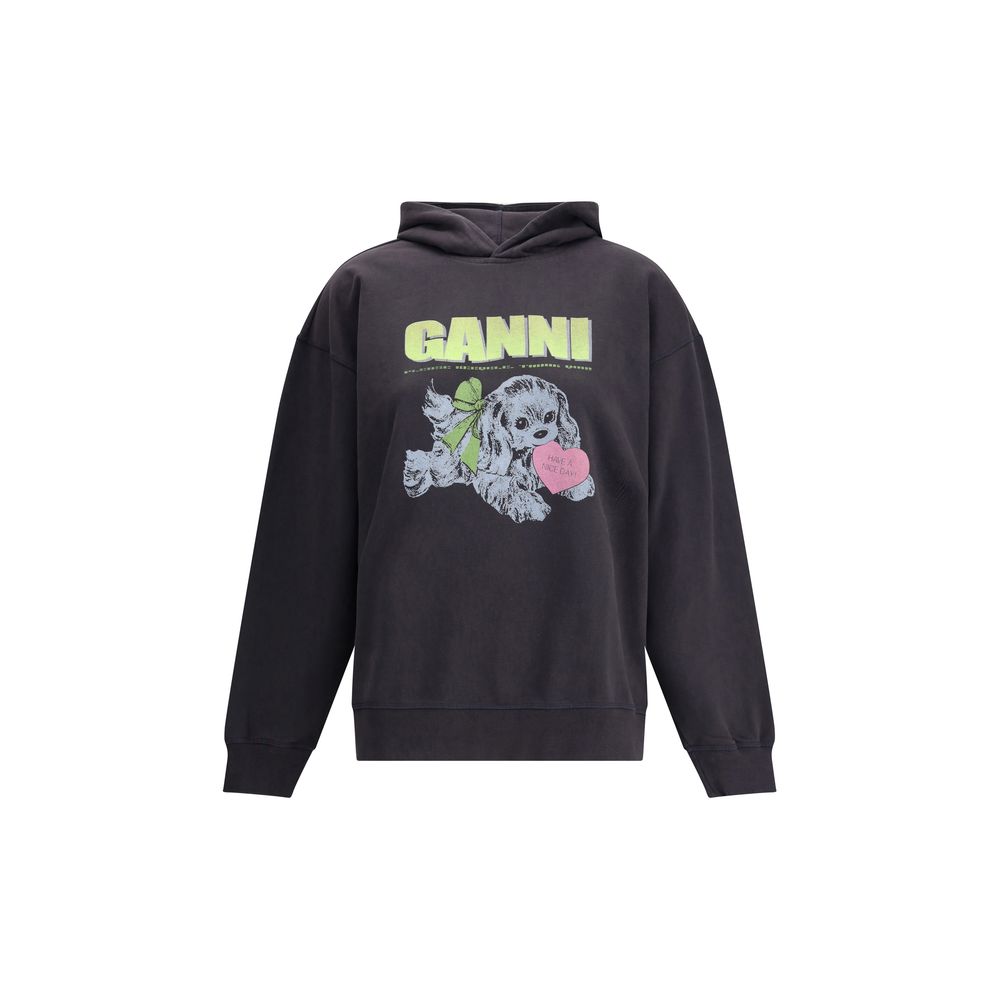 Hoodie Ganni avec imprimé chien beige