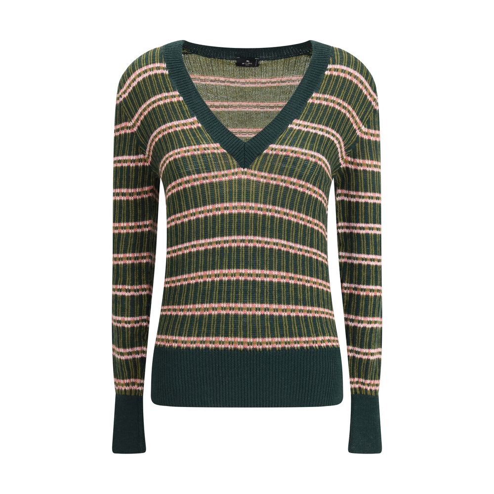 Sweat Etro rayé en laine multicolore