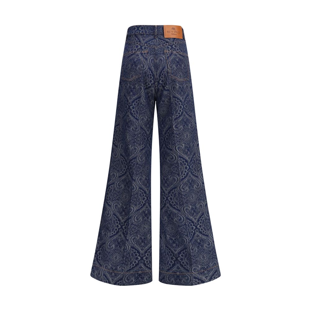 Jean Etro flare délavé multicolore