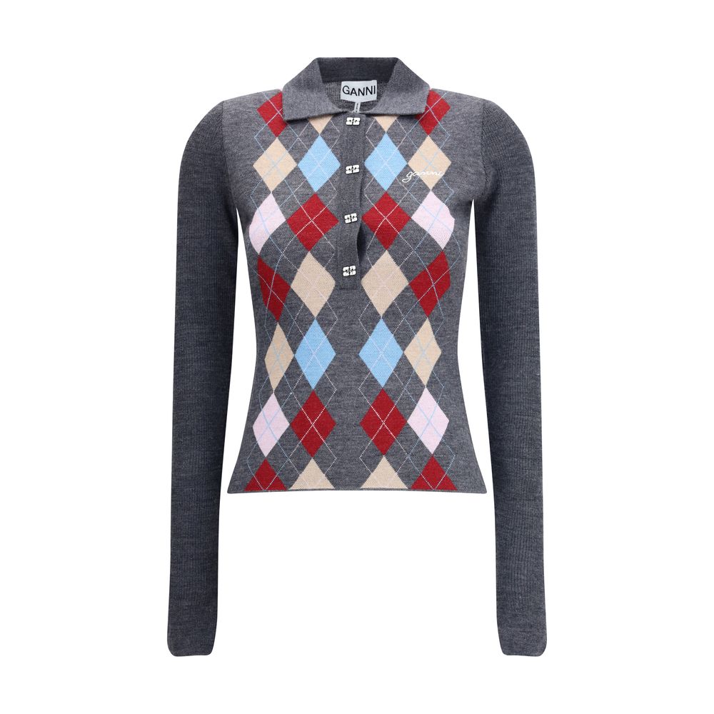 Sweat Ganni Rhombus imprimé multicolore
