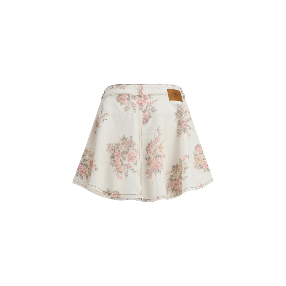 Jupe en denim Ganni imprimé floral multicolore