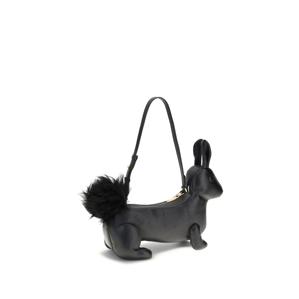 Sac épaule Thom Browne en cuir noir