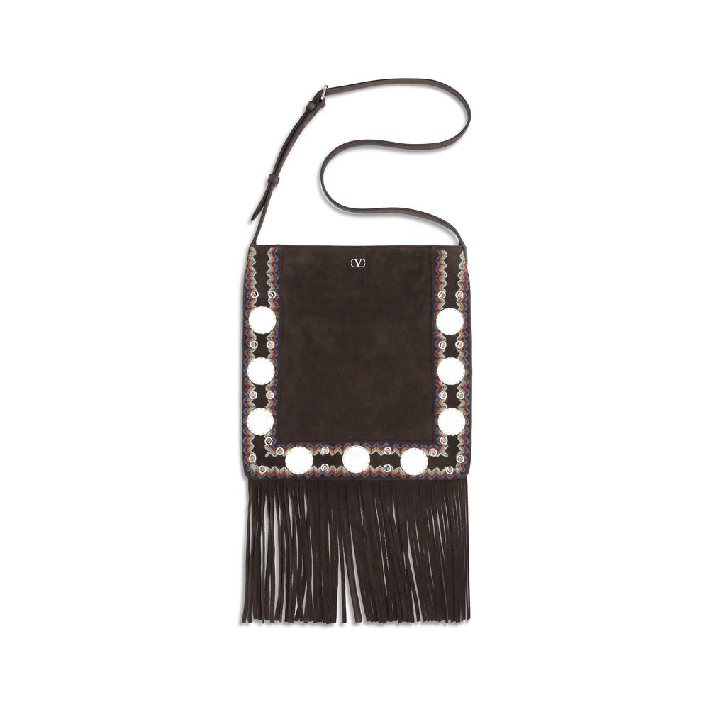 Sac Valentino Garavani Nellcôte en suède noir