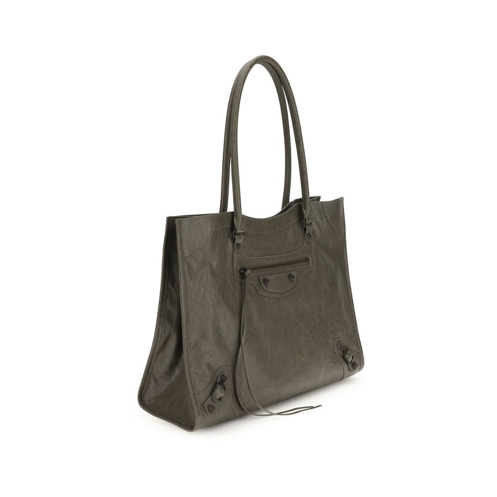 Sac tote Balenciaga Le City en cuir noir