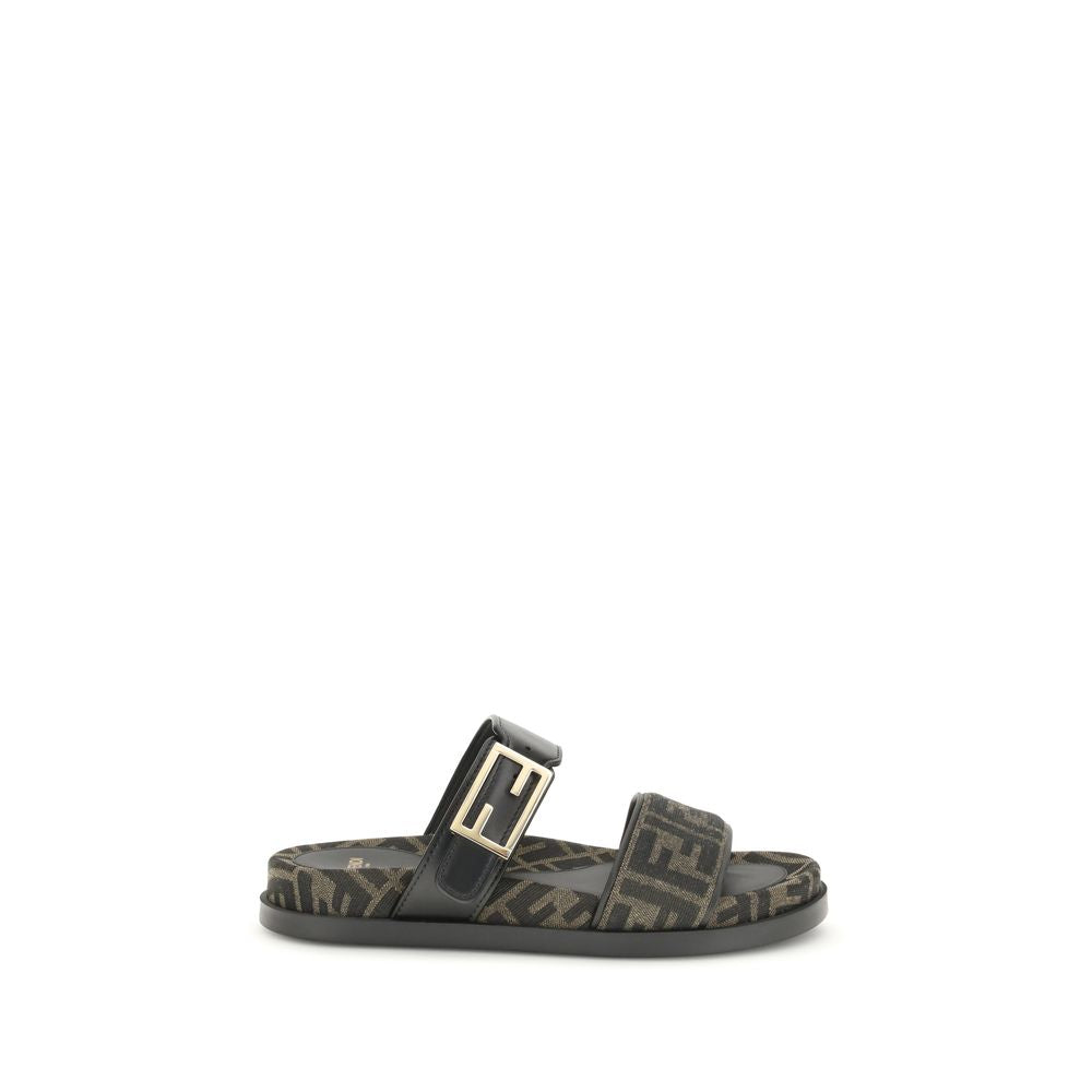 Sandales Fendi en cuir noires