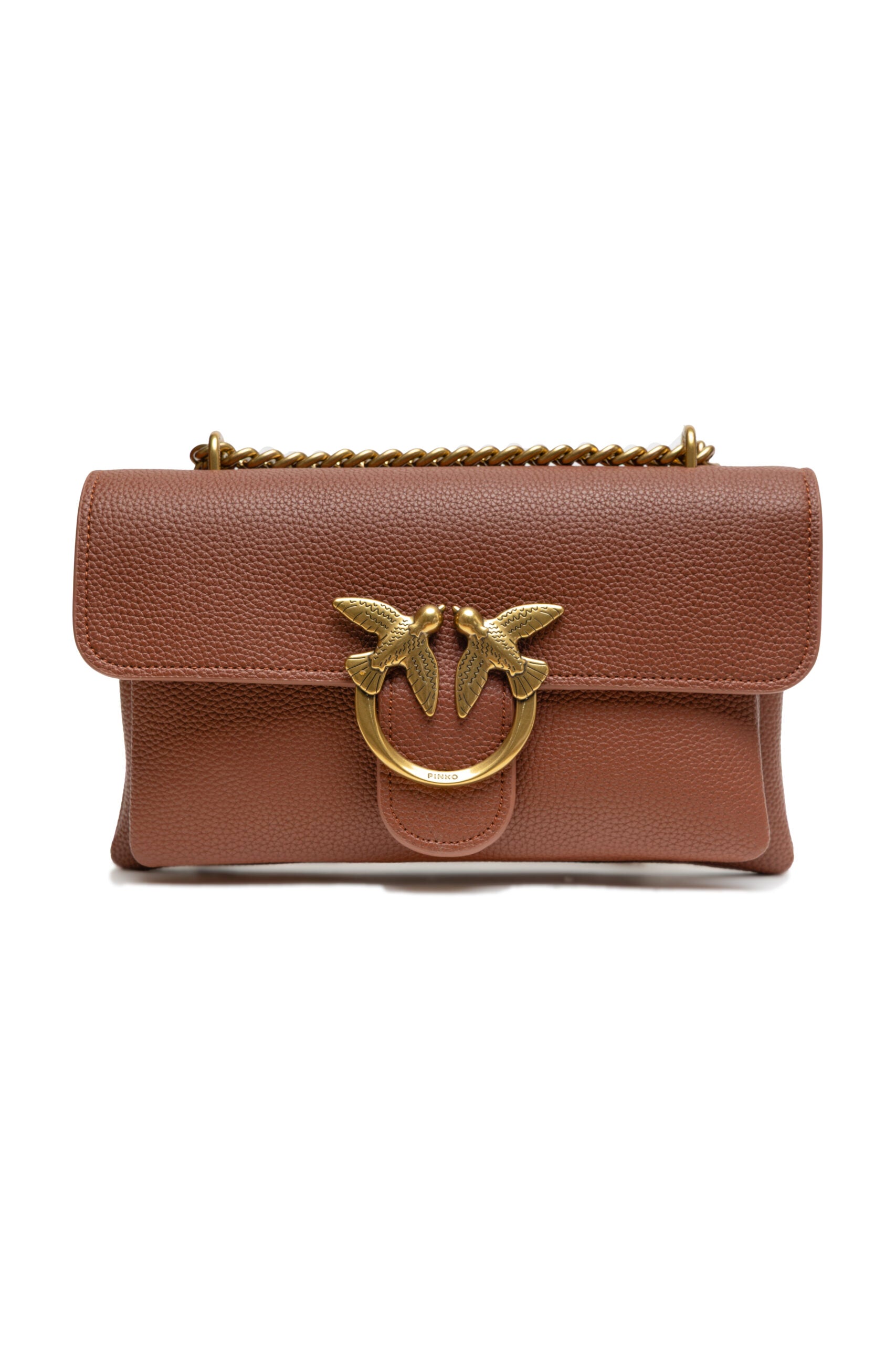 Sac PINKO Mini Love cuir marron