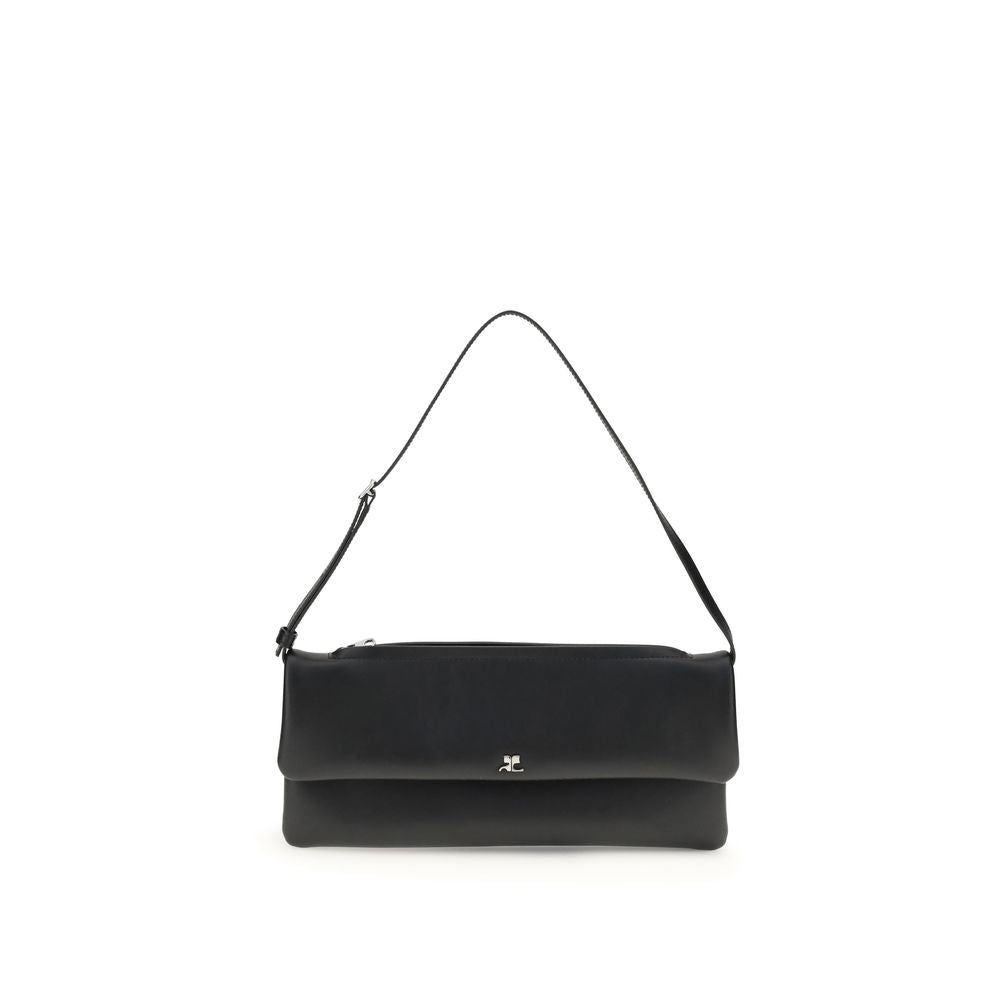 Clutch Courrèges en cuir noir