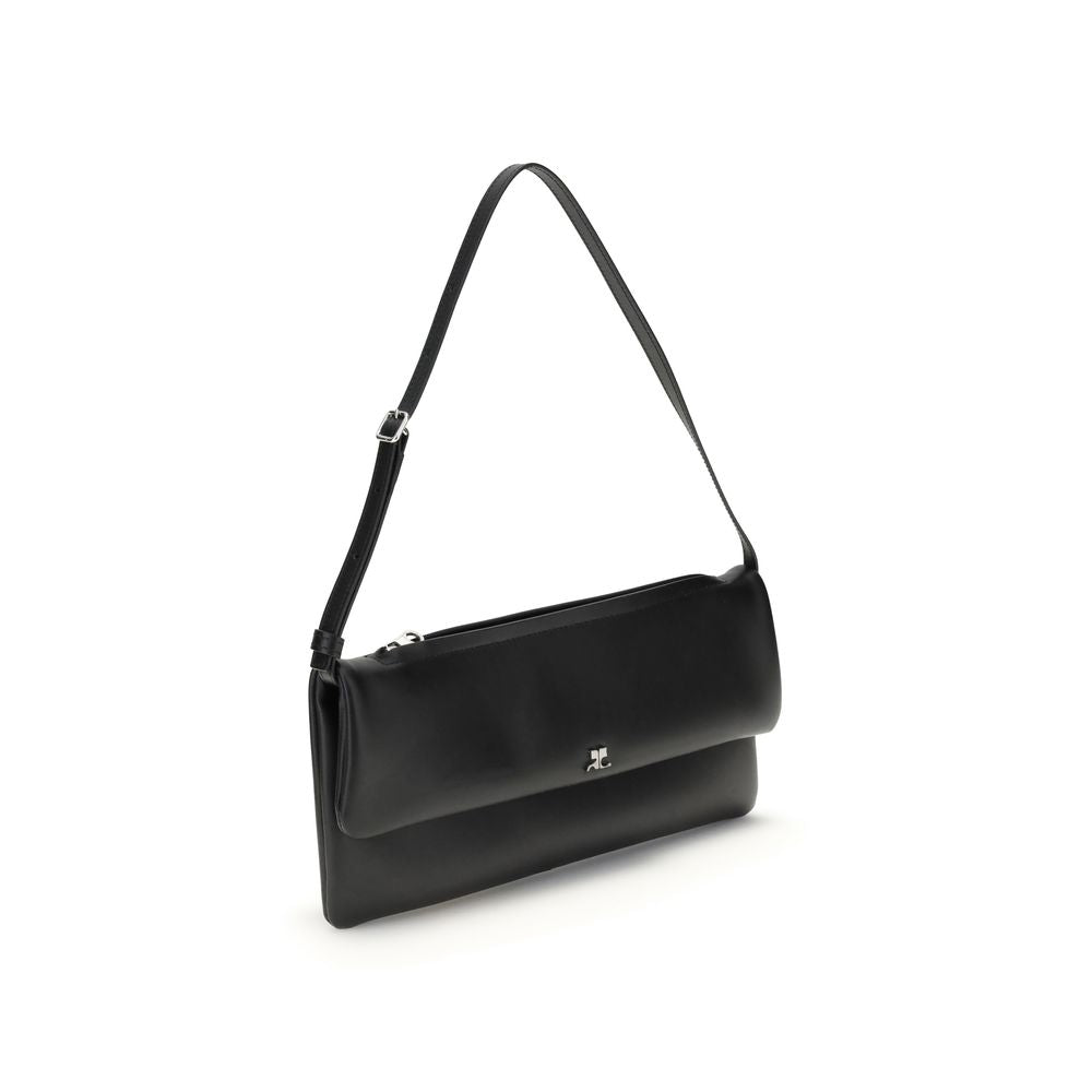 Clutch Courrèges en cuir noir