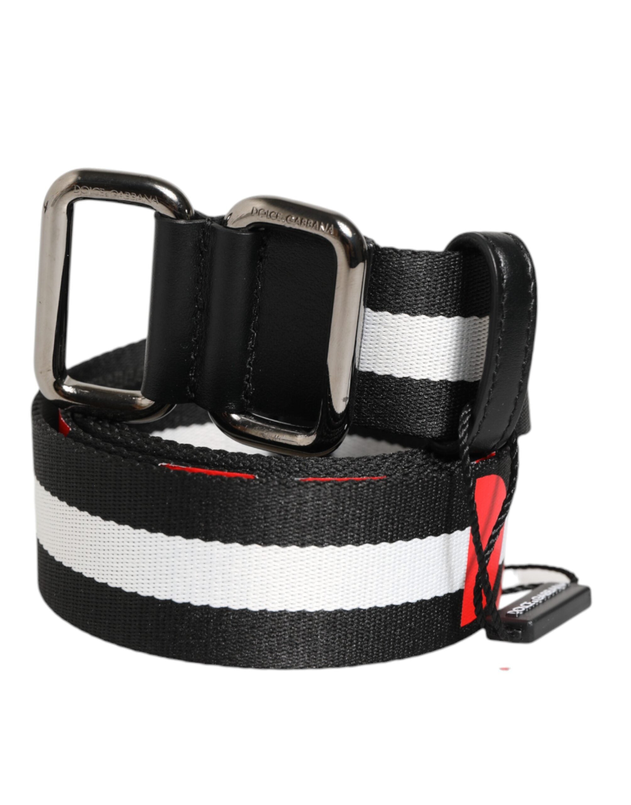 Ceinturon Dolce & Gabbana rayé noir et blanc