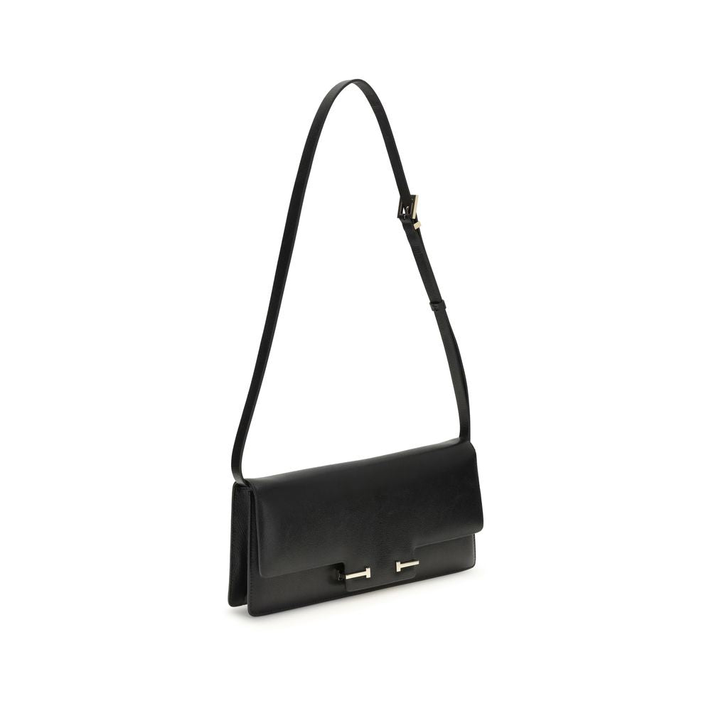Sac épaule Tom Ford en cuir noir
