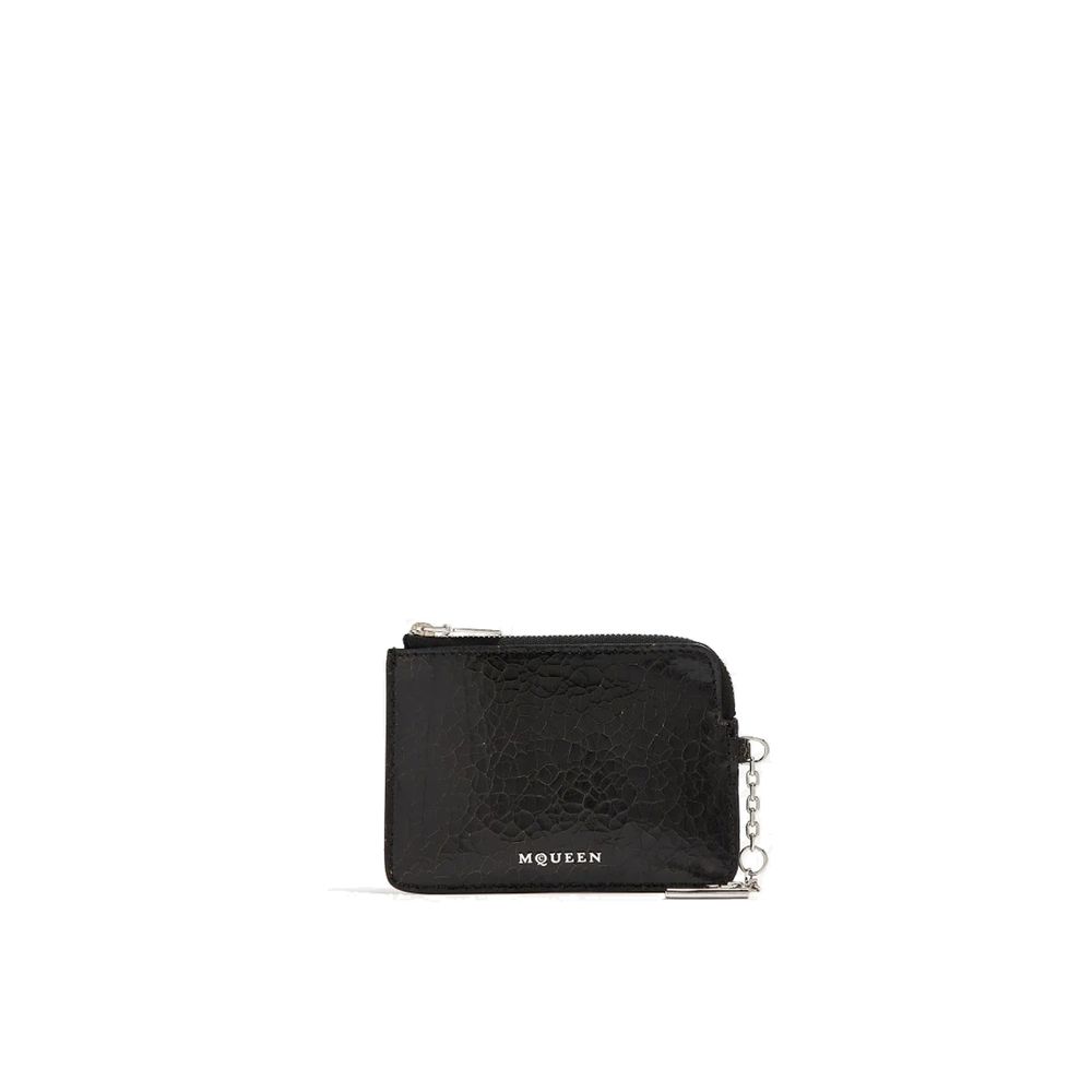 Pochette Alexander McQueen en cuir noire