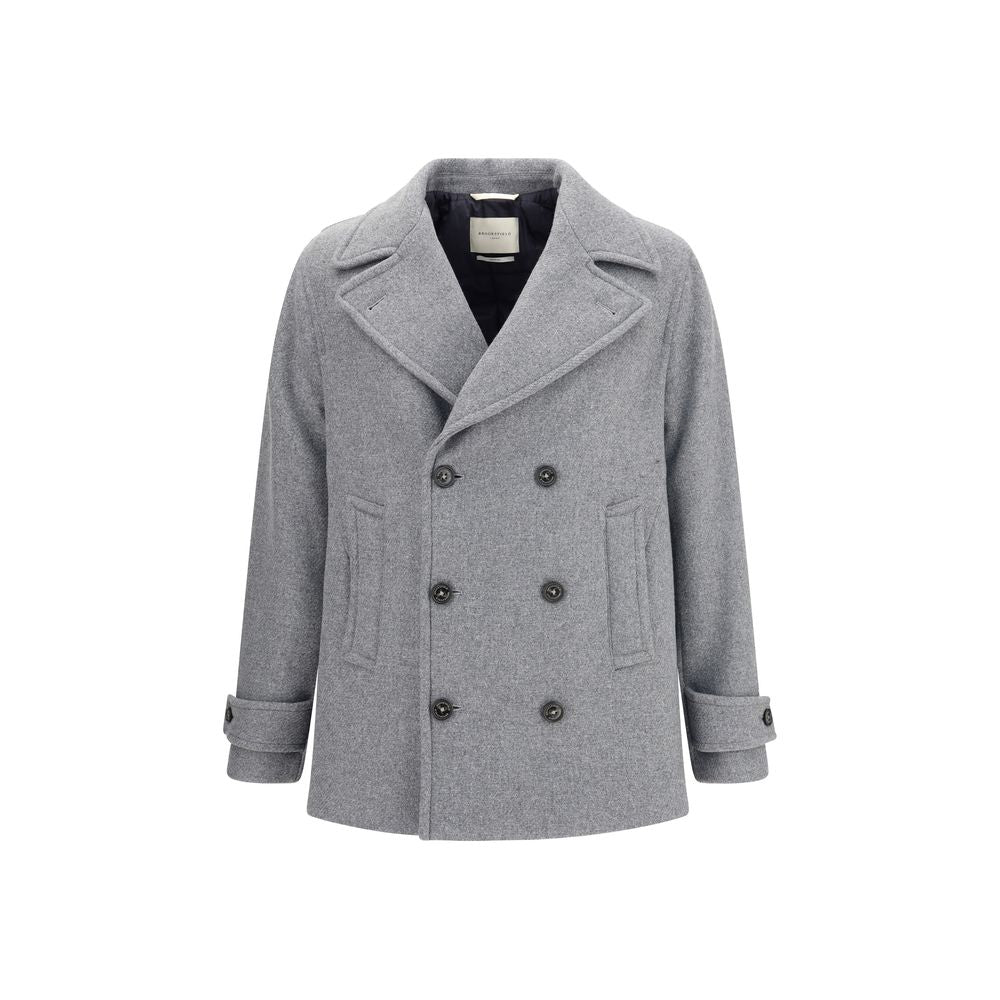 Manteau Brooksfield Island en laine grise