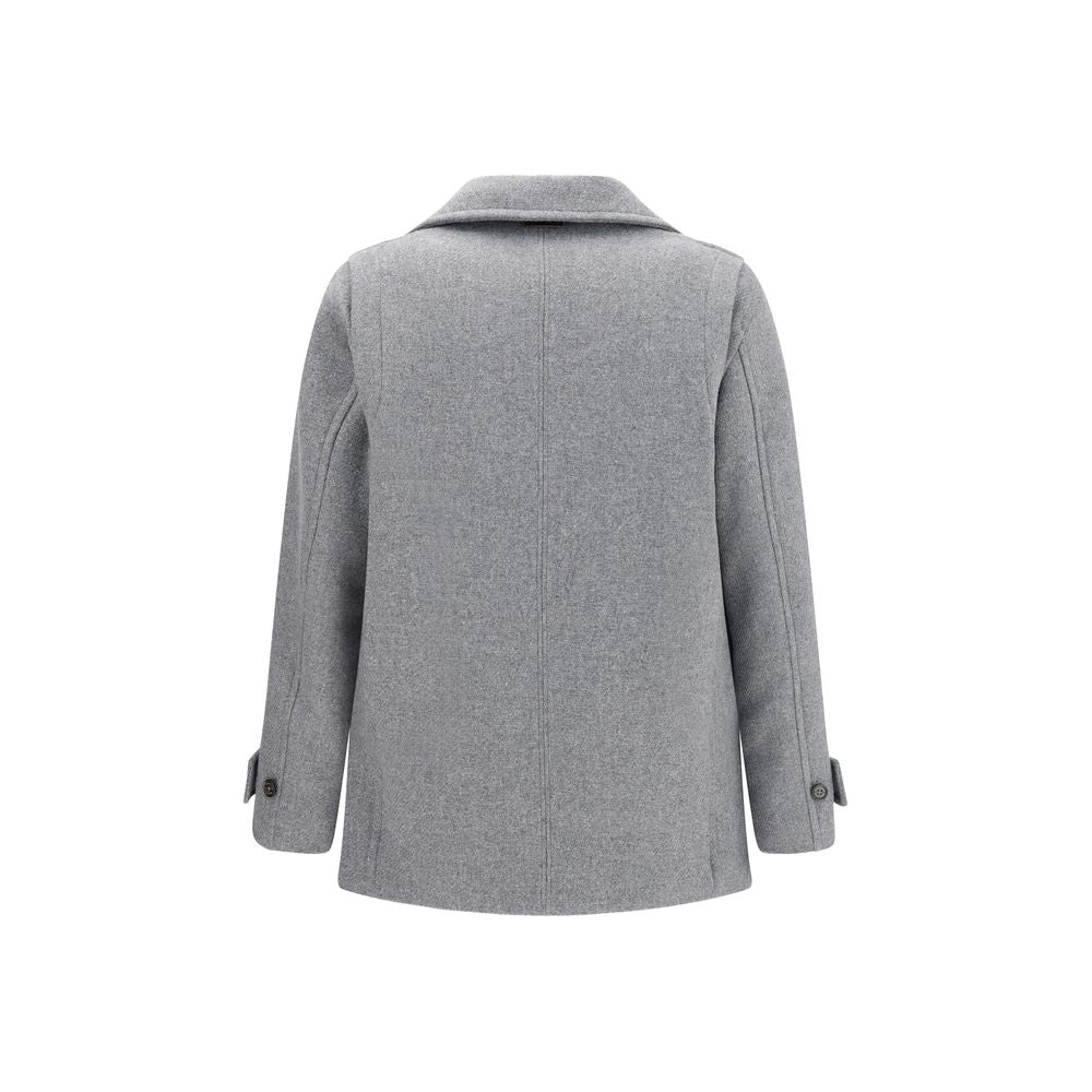 Manteau Brooksfield Island en laine grise