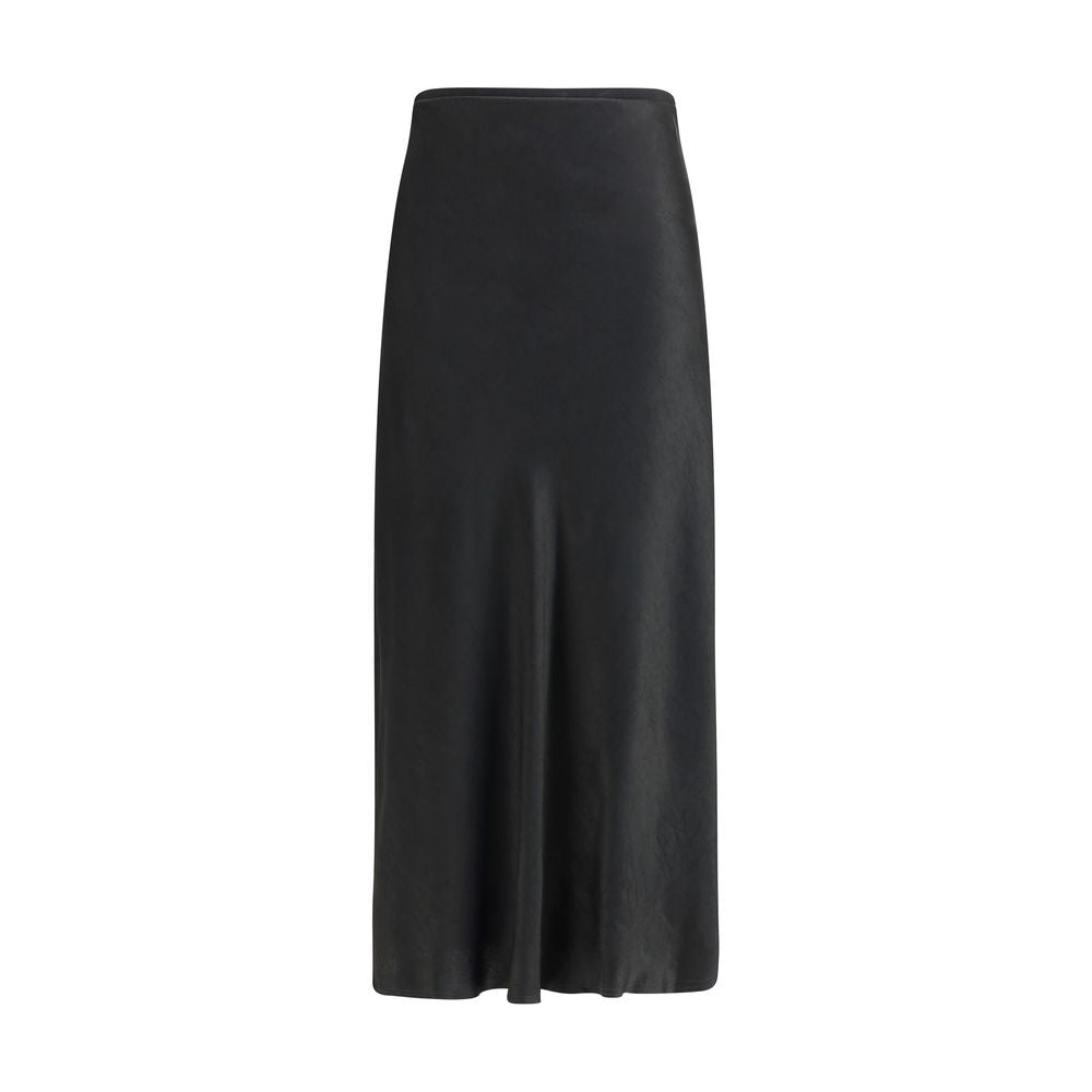 Jupe midi Maison Margiela satinée noire