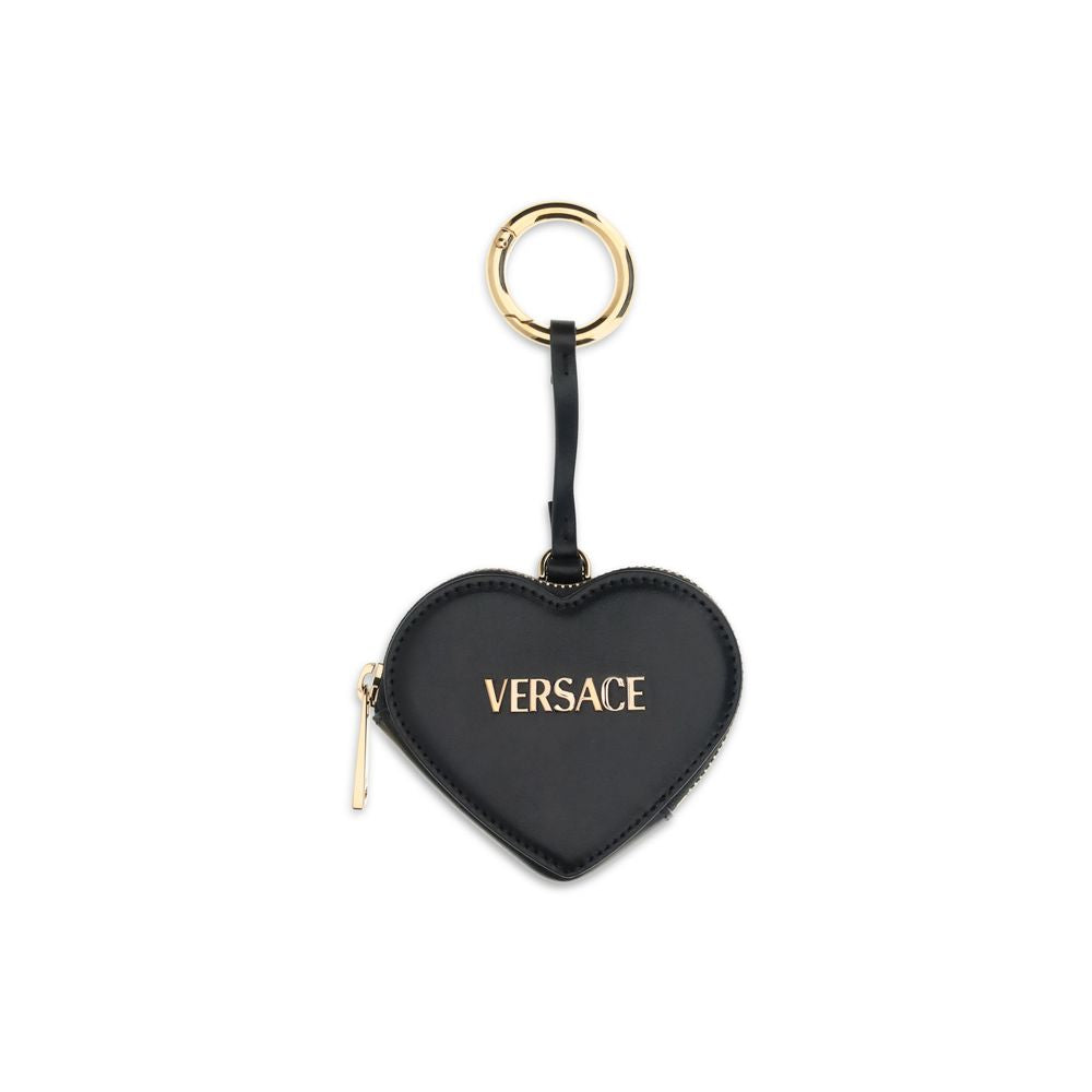 Porte-monnaie Versace en cuir noir