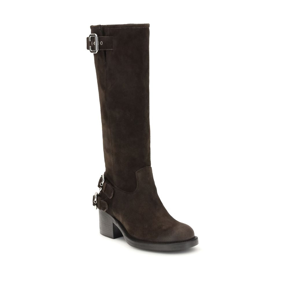Bottines Chloé Dakota en cuir beige