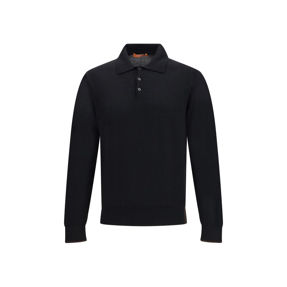 Polo Cruna en laine bleu