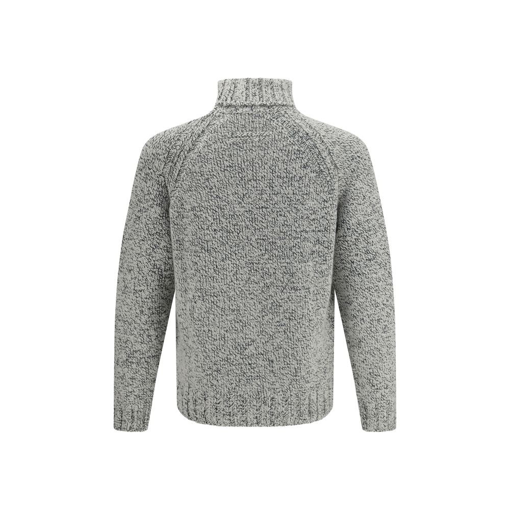 Sweat Zegna Col roulé gris