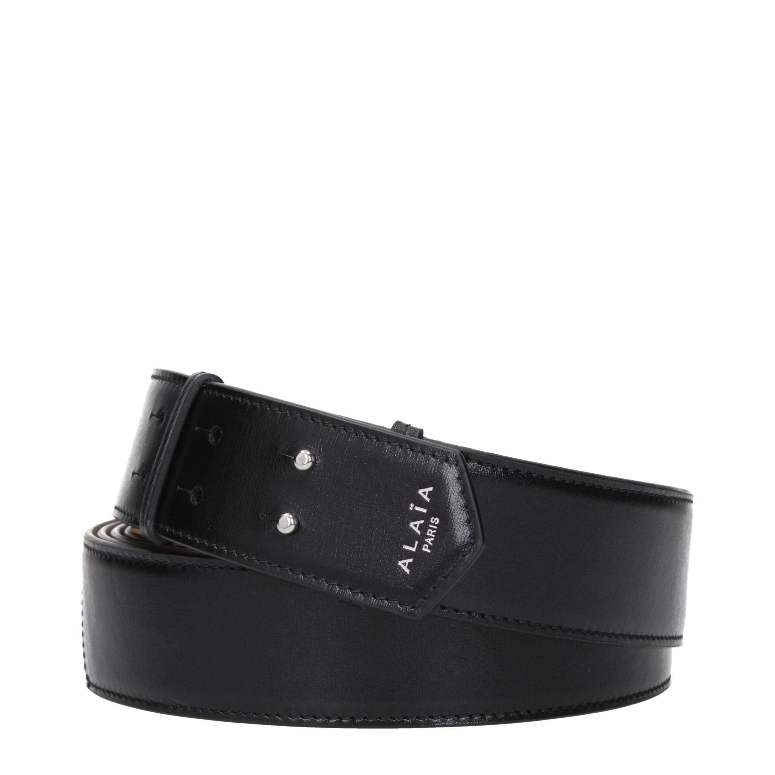Ceinture Alaïa en cuir noire
