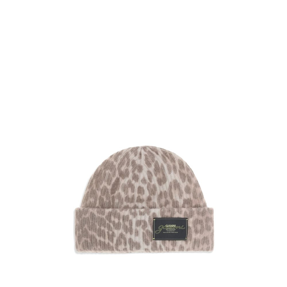Bonnet Ganni léopard